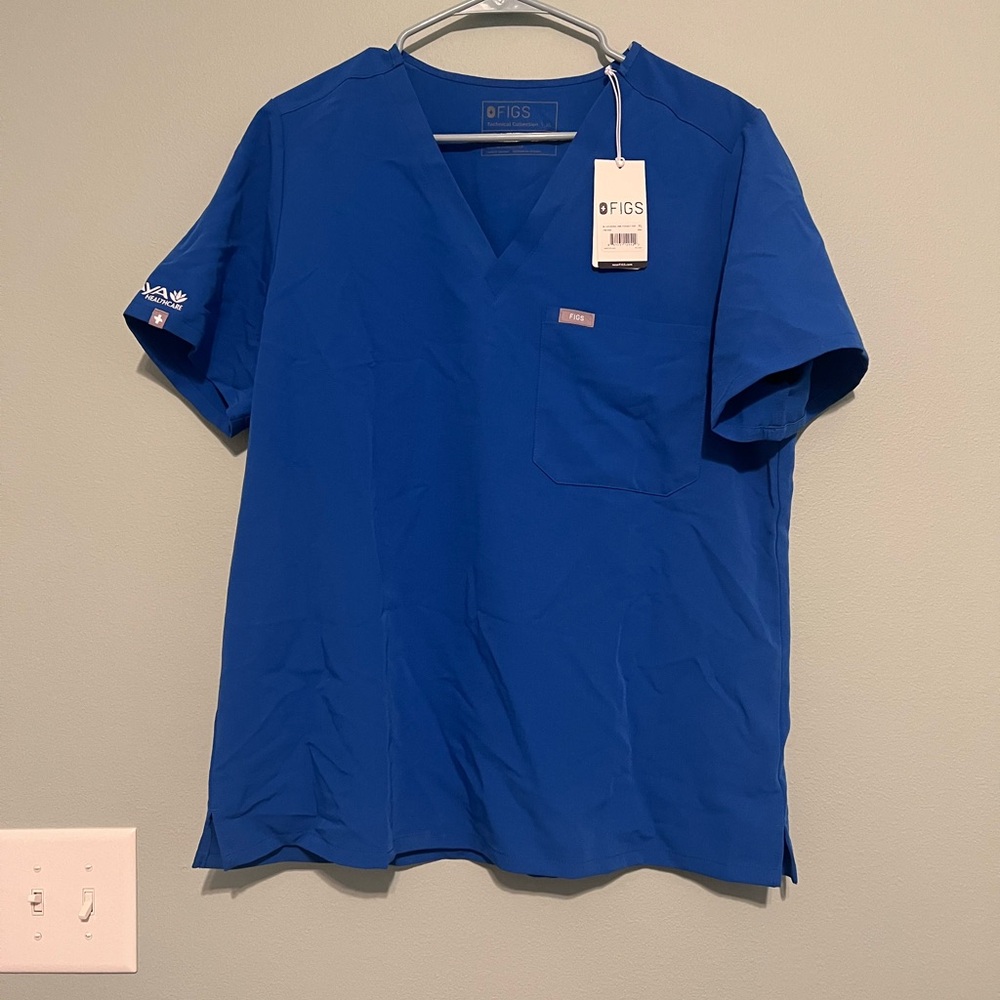 Figs Royal Blue Technical Scrub Top